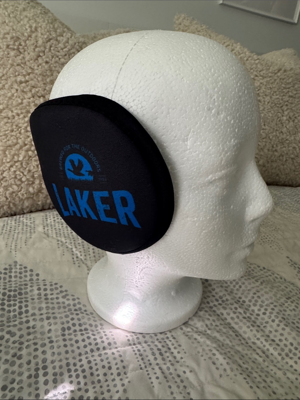 Blue & Black Foldable Ear Muffs - Lightweight Insulated ear warmers
